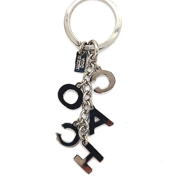 Vintage COACH Crystal Pave Diamond Silver Purse Charm Keychain Fob - Picture 5 of 8